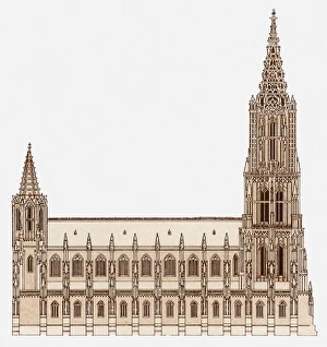 Illustration of Ulm Minster in Germany, which has the tallest spire in the world Illustration of Ulm Minster in Germany, which has the tallest spire in the world