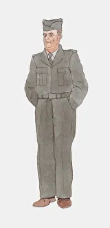 Illustration of United States Army Soldier wearing 1940s style uniform Illustration of United States Army Soldier wearing 1940s style uniform