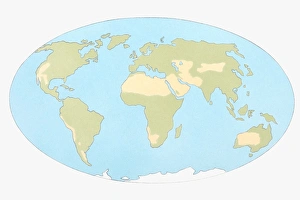 Illustration of world map showing desertification Illustration of world map showing desertification