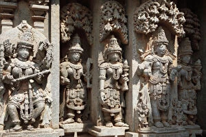 Images Dated 1st February 2010: Images of deities on the wall of Kesava Temple, Keshava Temple, Hoysala style, Somnathpur