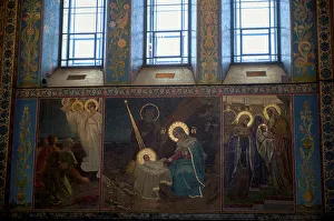 Inside painting of Church of the Savior on Blood in St. Petersburg of Russia Inside painting of Church of the Savior on Blood in St. Petersburg of Russia