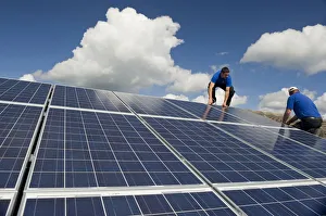 Installation of solar panels near Freiburg im Breisgau, Baden-Wuerttemberg, Germany Installation of solar panels near Freiburg im Breisgau, Baden-Wuerttemberg, Germany
