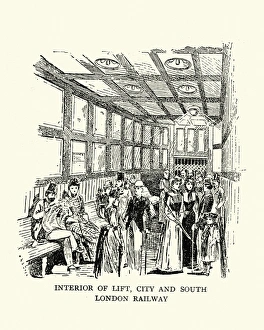Interior of Lift, City and South London Railway, 1899 Interior of Lift, City and South London Railway, 1899