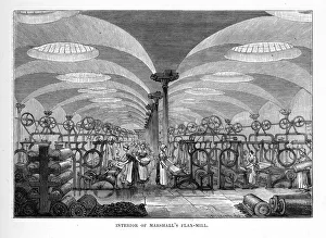 Interior of Marshallas Flax Mill, Leeds, England Victorian Engraving Interior of Marshallas Flax Mill, Leeds, England Victorian Engraving