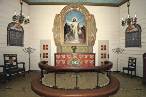 Interior of the white octagonal church Geiranger Interior of the white octagonal church Geiranger