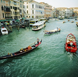 Italy, Venice, gondola and boats on Grand Canal Italy, Venice, gondola and boats on Grand Canal