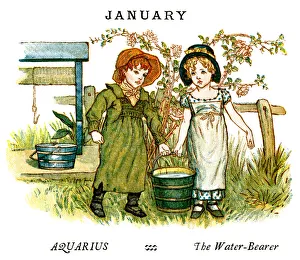 <b class=qtipBold><figcaption>January - Kate Greenaway, 1884</figcaption></b><br>From the Kate Greenaway Almanack for 1884, an illustration for the month of January. The Almanack for 1884 by Kate Greenaway was published by George Routledge & Sons of London and New York.<br><em>© Linda Steward</em> January - Kate Greenaway, 1884