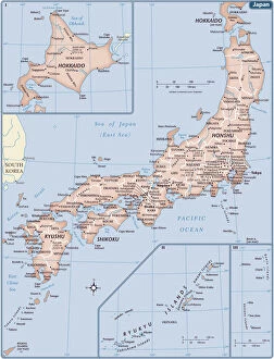 Top Sellers - Art Prints Gallery: Japan country map