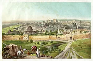 World Religion Collection: Jerusalem city seen from Mount of Olives 1885