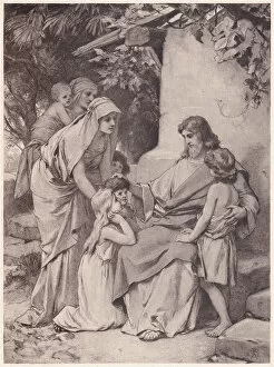 World Religion Collection: Jesus and the children, photogravure, published in 1886