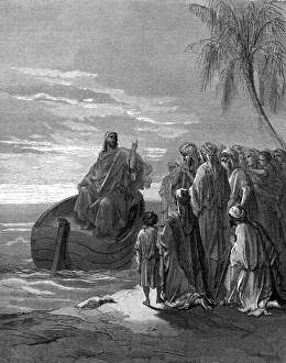 Jesus preaches from a ship Jesus preaches from a ship