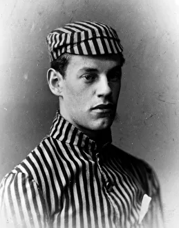 <b class=qtipBold><figcaption>John Galsworthy</figcaption></b><br>circa 1890: English novelist John Galsworthy (1867 - 1933) wearing a striped cap and shirt. (Photo by Henry Guttmann Collection/Hulton Archive/Getty Images) John Galsworthy