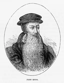 John Knox Portrait St. Andrewas, Scotland Victorian Engraving, 1840 John Knox Portrait St. Andrewas, Scotland Victorian Engraving, 1840