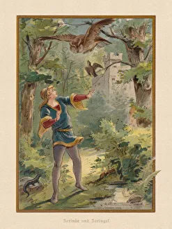 Jorinde and Joringel, by the Brothers Grimm, chromolithograph, published 1898 Jorinde and Joringel, by the Brothers Grimm, chromolithograph, published 1898