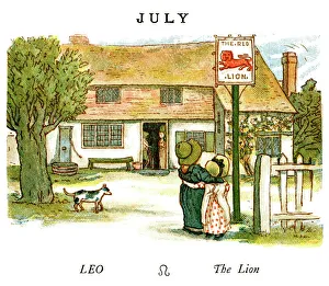 <b class=qtipBold><figcaption>July - Kate Greenaway, 1884</figcaption></b><br>From the Kate Greenaway Almanack for 1884, an illustration for the month of July. The Almanack for 1884 by Kate Greenaway was published by George Routledge & Sons of London and New York.<br><em>© Linda Steward</em> July - Kate Greenaway, 1884