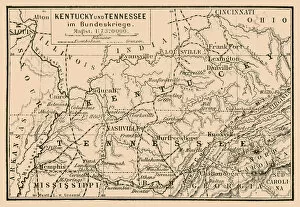 Battle Maps and Plans Gallery: Kentucky and Tennessee in federal war map