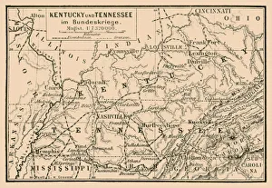 Battle Maps and Plans Gallery: Kentucky and Tennessee in federal war map