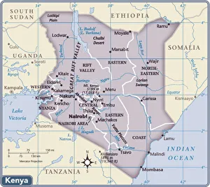 Kenya country map