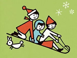 Kids sledding