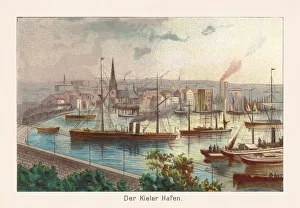 The Kiel harbor, chromolithograph, published in 1888 The Kiel harbor, chromolithograph, published in 1888