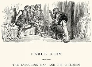 La Fontaine's Fables - Labouring man and his children La Fontaine's Fables - Labouring man and his children