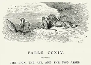 La Fontaine's Fables - Lion Ape and the Two Asses La Fontaine's Fables - Lion Ape and the Two Asses