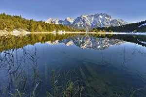 Lake Luttensee and Westliche Karwendelspitze, Mittenwald, Bavaria, Germany Lake Luttensee and Westliche Karwendelspitze, Mittenwald, Bavaria, Germany