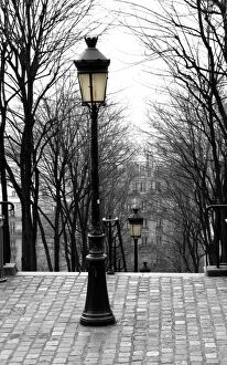 French Culture Gallery: Lamposts and Stairs at Montmartre