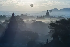 <b class=qtipBold><figcaption>Landscape of Bagan in blue tone</figcaption></b><br>Tonnaja Travel Photography, Beautiful Myanmar (formerly Burma), Hot Air Balloons, 517036981<br><em>© 2013 Anan Charoenkal</em> Landscape of Bagan in blue tone