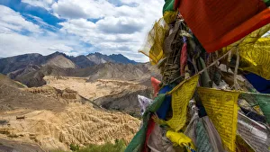 Landscape and buddhist prayer flags in Ladakh Landscape and buddhist prayer flags in Ladakh