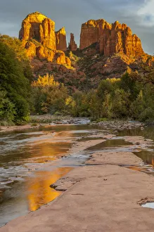 Landscape with Cathedral Rock in Coconino National Forest, Sedona, Yavapai County, Arizona, USA Landscape with Cathedral Rock in Coconino National Forest, Sedona, Yavapai County, Arizona, USA