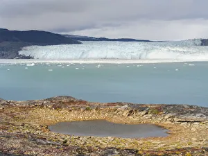 Landscape with Glacier Eqip (Eqip Sermia) in autumn, Oqaatsut, Avannaata, Greenland Landscape with Glacier Eqip (Eqip Sermia) in autumn, Oqaatsut, Avannaata, Greenland