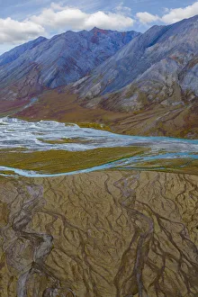 Landscape with Ivishak River and Brooks Range in Arctic National Wildlife Refuge, Alaska Landscape with Ivishak River and Brooks Range in Arctic National Wildlife Refuge, Alaska