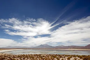 Landscape with lake and mountains, Coipasa, Bolivian Altiplano, Bolivia Landscape with lake and mountains, Coipasa, Bolivian Altiplano, Bolivia