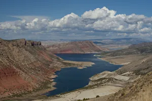Landscape with mountains and winding river in Flaming Gorge National Recreation Area Landscape with mountains and winding river in Flaming Gorge National Recreation Area