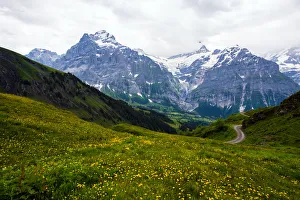 Landscape view of Grindelwald-First hiking route Landscape view of Grindelwald-First hiking route