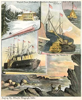 Laying the Atlantic telegraph cable Laying the Atlantic telegraph cable