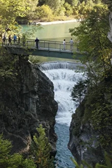 Lechfall waterfall, Lech river near Fussen, Ostallgaeu, Allgaeu, Swabia, Bavaria, Germany Lechfall waterfall, Lech river near Fussen, Ostallgaeu, Allgaeu, Swabia, Bavaria, Germany