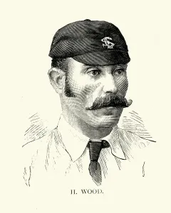 Legends And Icon Prints: Vintage Print of Henry Wood, 19th Century Cricketer