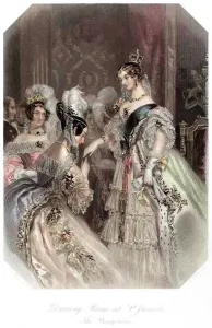 Queen Victoria Prints: Young Queen Victoria Presentation Print 1850s Engraving