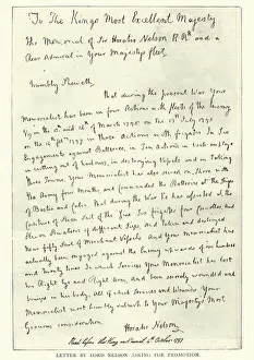 Letter by Horatio Nelson, British Navy hero, asking for promotion, 1797 Letter by Horatio Nelson, British Navy hero, asking for promotion, 1797