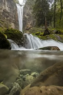 Split Image Collection: Leuenfall, waterfall in Alpstein, Appenzell, Switzerland, Europe