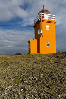 Lighthouse near Grindavik, Reykjanesskagi, Southern Peninsula or Reykjanes, south coast, Iceland Lighthouse near Grindavik, Reykjanesskagi, Southern Peninsula or Reykjanes, south coast, Iceland