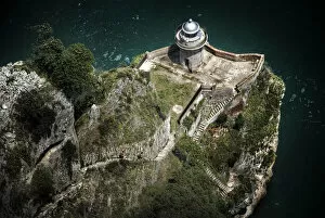 Lighthouse in the town of SantoA┬▒a, Cantabria, Spain