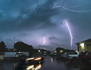Lightning over Mitchell in South Dakota. USA Lightning over Mitchell in South Dakota. USA