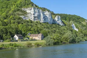 Images Dated 28th May 2012: Limestone cliff along Seine River, Les Andelys, Normandy, France