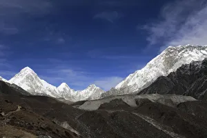 Lingtren, Khumbutse, Nuptse mountains Lingtren, Khumbutse, Nuptse mountains