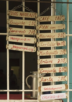 Listing of Menu plates in a cuban Paladar Listing of Menu plates in a cuban Paladar