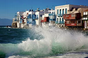 Venice Collection: Little Venice in Mykonos on a stormy day
