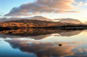Rannoch Moor Gallery: Lochan na h-Achlaise Reflections Panoramic #2 crop